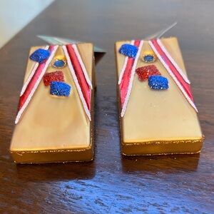 Cornhole Game Old World Christmas Tree Ornaments Set of 2 Glass NWT